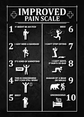 Improved Pain Scale Funny Poster 