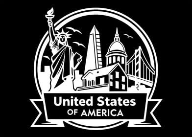 USA Landmarks Emblem