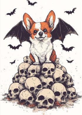 Corgi with Bat Wings