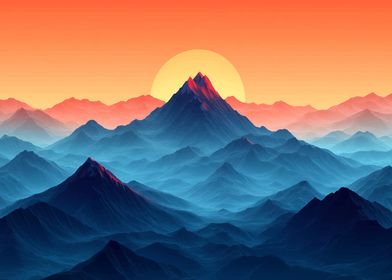 Sunset Mountain Range