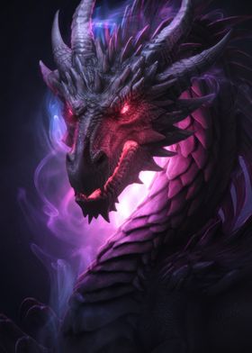 Dragon with Glowing Eyes