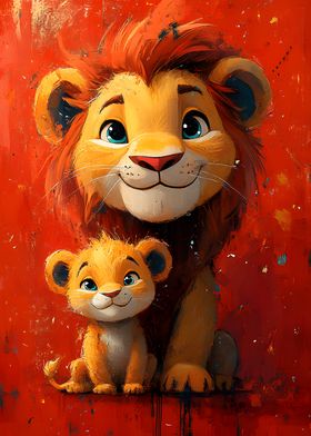 Father and Son Lion