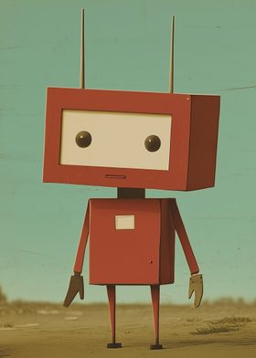 Red Robot Illustration