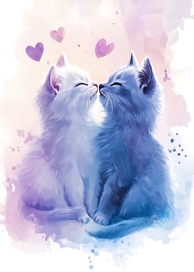 Kitten Love Watercolor