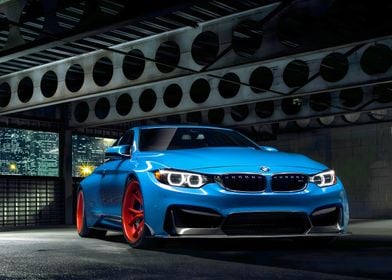 Blue BMW M4 Coupe