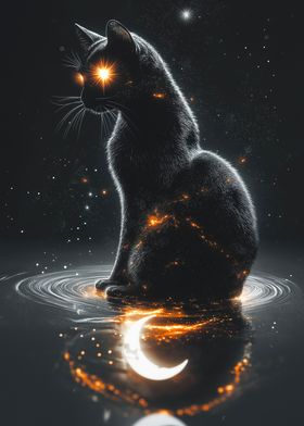 Moon Black Cat