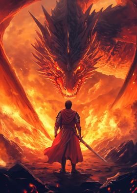 Fire Dragon and Knight