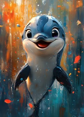 Smiling Dolphin Painting