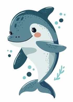 Cute Cartoon Dolphin