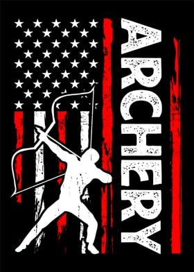 American Flag Archer Archery Usa Poster