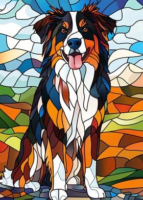 Stained Glass Bernese Mountain Dog