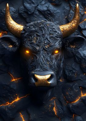 Black Bull with Golden Horns