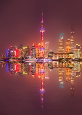 Shanghai Skyline at Night