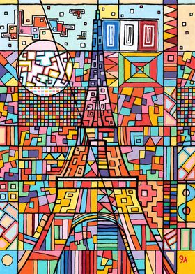 Eiffel Tower Abstract Art