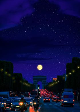 Paris Night Scene