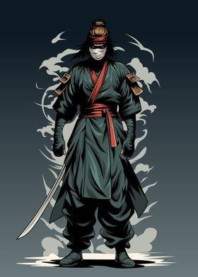 Samurai Warrior Illustration