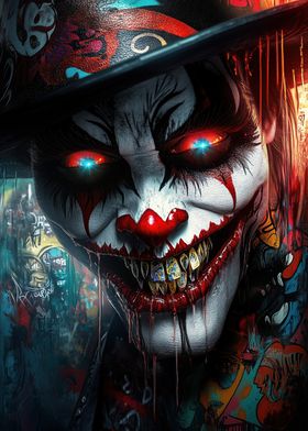 Evil Clown Portrait