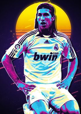 Sergio Ramos Retro Art