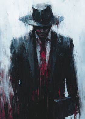 Bloodstained Man in Suit