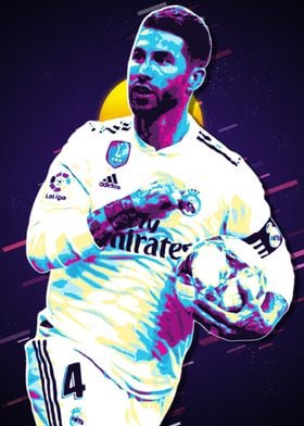 Sergio Ramos Retro Art