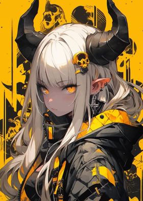 Anime Girl with Horns