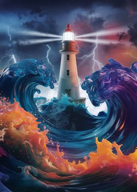 Lighthouse in Storm