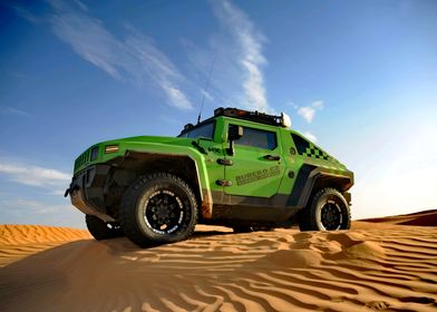 Hummer Green Off-Road Vehi