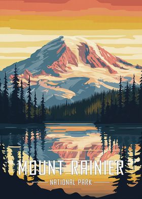 Mount Rainier National Park Poster