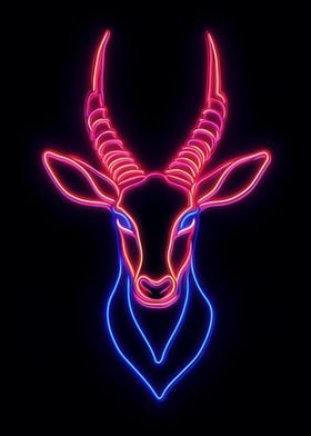 Neon Gazelle Head