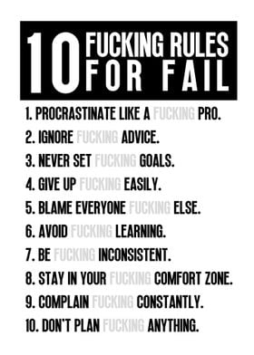 10 Fucking Rules for Fail