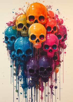 Rainbow Skulls