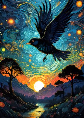 Starry Night Bird