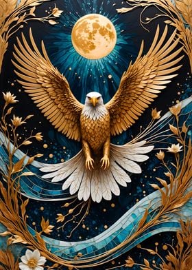 Golden Eagle Moon Kintsugi