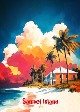 Sanibel Island Art Poster