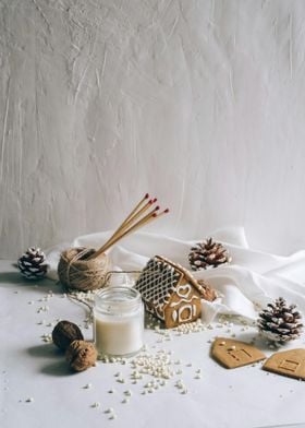 Gingerbread House & Candle