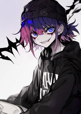 Anime Character with Bloody Smile