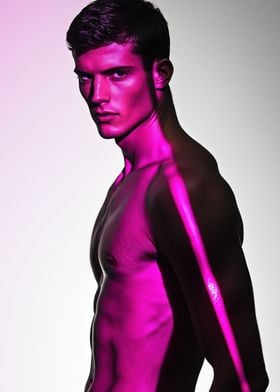 Man in Pink Light