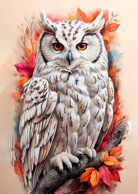 owl in watercolor