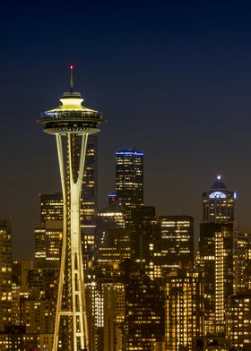 Seattle skyline by night