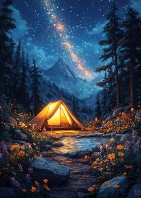 Campsite Under Milky Way