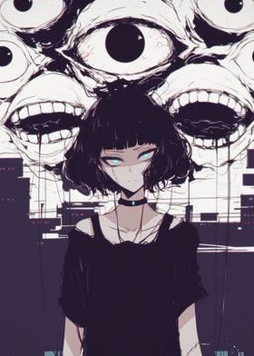 Anime Girl with Eyes