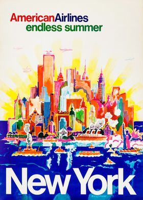 American Airlines New York Poster