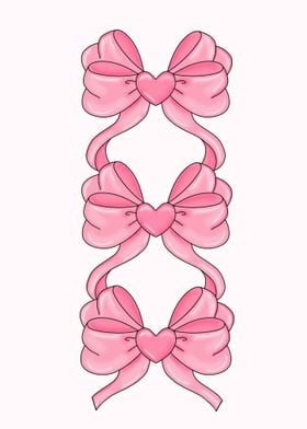 Pink Heart Bows