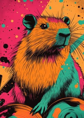 Capybara Pop Art | Capybara Pop Art Illustration | Vibrant Modern Animal Art