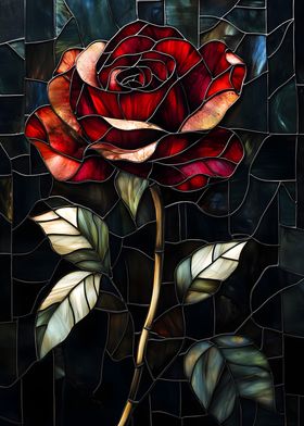 Stained Glass Rose