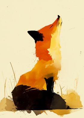 Fox Watercolor Art