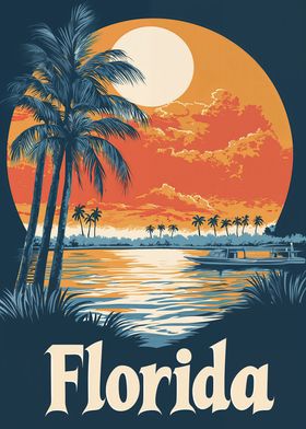 Florida Sunset Landscape Poster