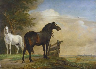 Two Horses in a Landscape