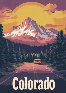 Colorado Mountain Sunset Poster