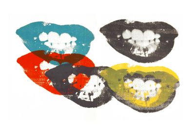 Colorful Lips Print Andy Warhol